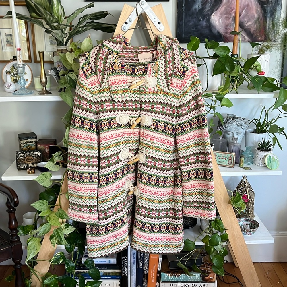 Anthropologie sparrow size medium wool sweater pea coat jacket